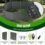 A ANLEOLIFE 8-Set 8X4X2 ft Galvanized Raised Garden Bed Kit, Oval Metal Deep - Image 8