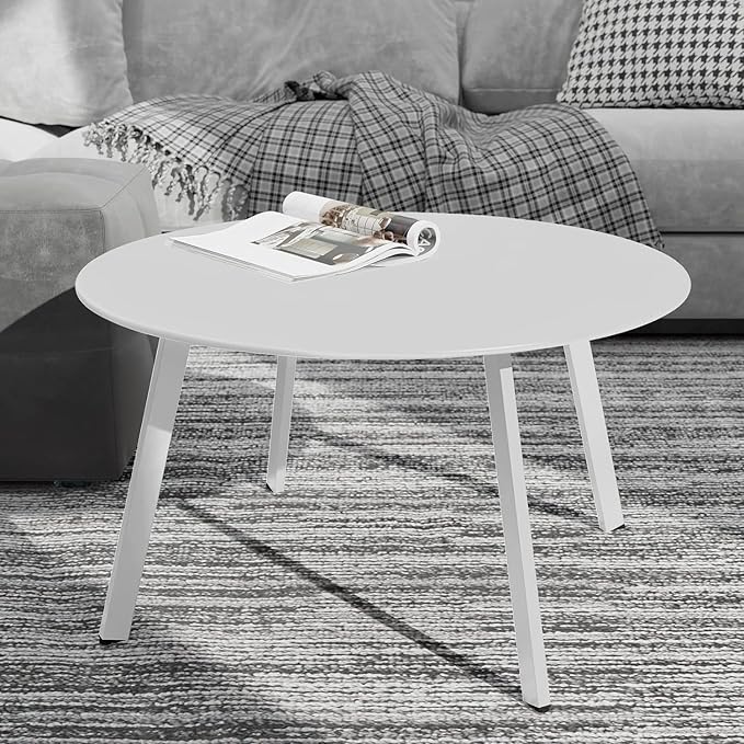 Grand patio 28-inch Outdoor Steel Coffee Table, Round Patio Side Table - Image 2