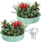 Galvanized Metal Planter Round Raised Garden Bed Kit by ZFHgarden