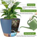 2 Pack 8 inch Plant Pots, Plastic Self Watering Planters - Image 3