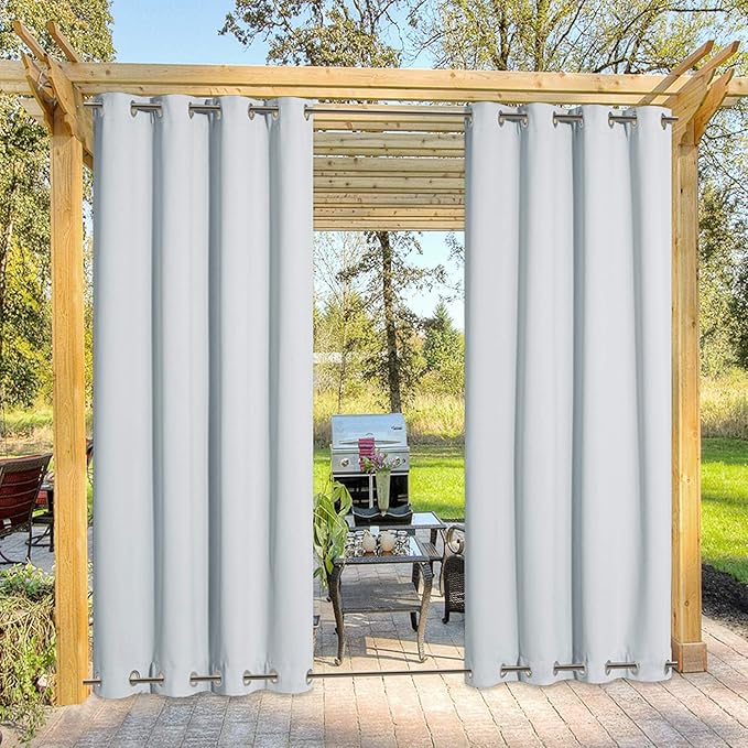 NICETOWN Greyish White Privacy Outdoor Curtain by NICETOWN