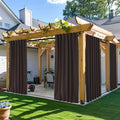 NICETOWN 2 Panels Outdoor Curtains Waterproof Pocket & Back Tab on Top & Bottom by NICETOWN