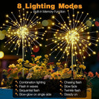 btfarm 1 Pack Solar Garden Lights Outdoor, 8 Modes Firework Lights Solar Powered - Image 2
