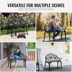 VEVOR 480 lbs Load Capacity, 38.8 inches Metal, Outdoor Backrest and Armrests - Image 8