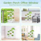 iDavosic.ly Plant Stand Indoor Outdoor, 8 Tier Corner Metal Flower Display - Image 3
