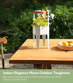 Planter with Stand, Metal 2 in 1 Portable Planter with Grow Bags & Handle - Image 7