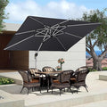 PURPLE LEAF 9' X 11' Patio Umbrella Outdoor Rectangle Umbrella Large Cantilever by PURPLELEAF