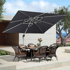 PURPLE LEAF 9' X 11' Patio Umbrella Outdoor Rectangle Umbrella Large Cantilever by PURPLELEAF