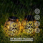 Set of 2 Solar Lanterns Outdoor Hanging Decorative Lights - Image 7