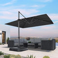 PURPLE LEAF 10' X 13' Patio Umbrella Outdoor Cantilever Rectangle Umbrella by PURPLELEAF