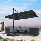 PURPLE LEAF 10' X 13' Patio Umbrella Outdoor Cantilever Rectangle Umbrella by PURPLELEAF