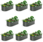A ANLEOLIFE 8-Set 8X4X2 ft Galvanized Raised Garden Bed Kit, Oval Metal Deep by AAnleolife