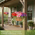 4 Pack 10 Inch Hanging Baskets for Plants Outdoor Metal Hanging Planter Hanging - Image 8