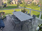 95" Patio Outdoor Dining Table for 8-10, Weather-Resistant Aluminum Frame - Image 2