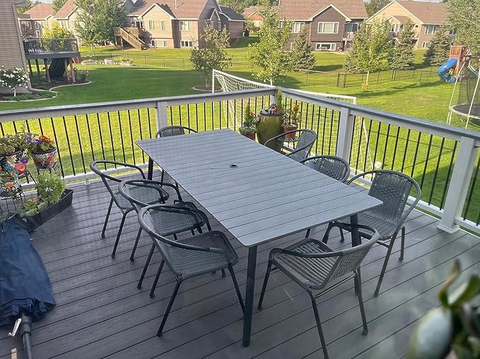 95" Patio Outdoor Dining Table for 8-10, Weather-Resistant Aluminum Frame - Image 2