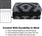 SAND MINE Waterproof Outdoor Rug 8x8 ft, Plastic Reversible Rug, Modern Area Rug - Image 4