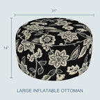 LVTXIII Indoor/Outdoor Extra Large Inflatable Ottoman Pouf D31 x H14 Inch - Image 3