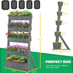 DoCred Vertical Wooden Raised Garden Bed, 5 Tier Garden Planters Freestanding - Image 7