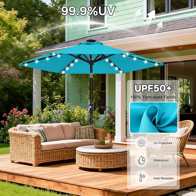 ABCCANOPY 7.5ft Solar 24 LED Lighted Patio Umbrella - Image 4