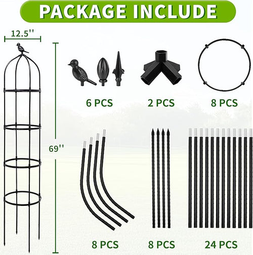 2-Pack 6FT Garden Obelisk Trellis - Image 2