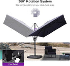PURPLE LEAF 8' X 11' Left-right Tilting Patio Umbrella Outdoor Cantilever - Image 7