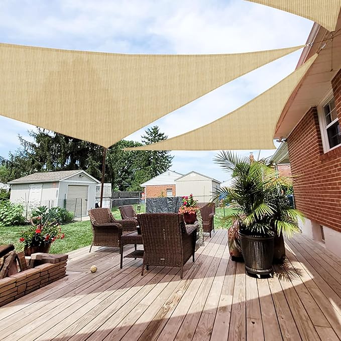 Patio Paradise 13' x 13' x 13' Sun Shade Sail Triangle Canopy Shade Cloth by Patio