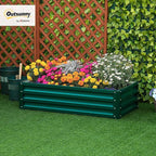 Outsunny Galvanized Raised Garden Bed, - Image 2
