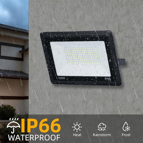 100W LED Flood Lights Outdoor, 6500k Daylight White Outdoor LED Lights - Image 2