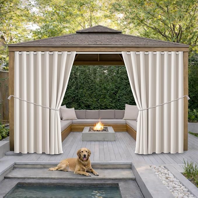 Waterproof Outdoor Curtain W105 x L84 by DivaenCamino
