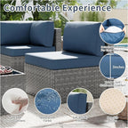 SUNLEI 5pcs Patio Furniture Sets Conversation Set, Low Back All-Weather Rattan - Image 4
