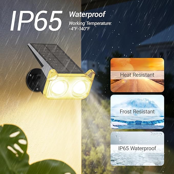 WdtPro Solar Lights Outdoor Waterproof, Solar Spot Lights Outdoor - Image 3