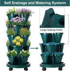 Umigy 2 Set 5 Tier Stackable Planters Vertical Garden Planters - Image 5