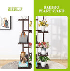 BMOSU Bamboo Plant Stand for Indoor Outdoor Plants Corner Tall Plant Shelf 6 - Image 8