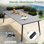 95" Patio Outdoor Dining Table for 8-10, Weather-Resistant Aluminum Frame - Image 5