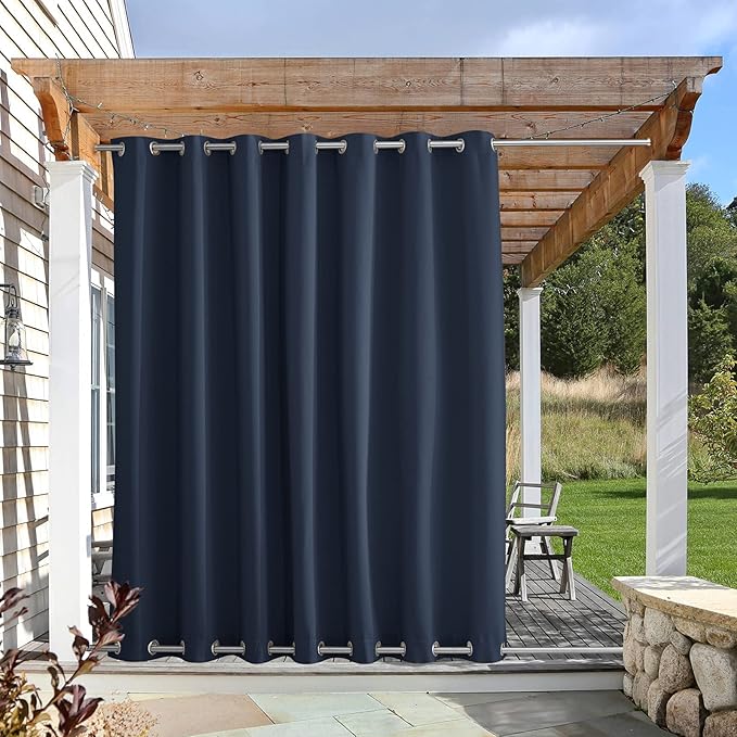 NICETOWN Waterproof Patio Outdoor Curtain and Drape, Thermal Insulated Top and by NICETOWN
