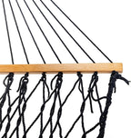 Castaway Living 13 ft. Double Traditional Hand Woven Navy Polyester Rope Hammock - Image 4