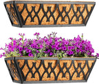 2 Pack 14 Inch Window Boxes Planters Railing Planter Box by KarlliuHOMEGARDEN