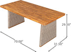 Christopher Knight Home Pasco Acacia Wood Outdoor Dining Table Set - Image 4
