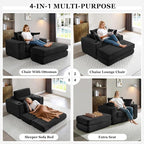 HANXIN 62" Chaise Lounge Chair Indoor, Oversized Corduroy Boneless Convertible - Image 4