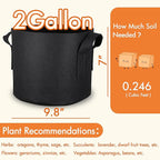 Gardzen 6-Pack 2 Gallon Grow Bags, Aeration Fabric Pots - Image 7