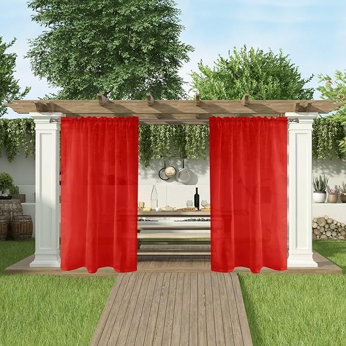 SpaceDresser Waterproof Outdoor Sheer Curtains - Image 5