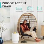 Best Choice Products Wicker Egg Chair, Oversized Indoor Outdoor Lounger - Image 5