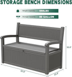 80 Gallon Outdoor Storage Box, Resin Patio Furniture - Image 2