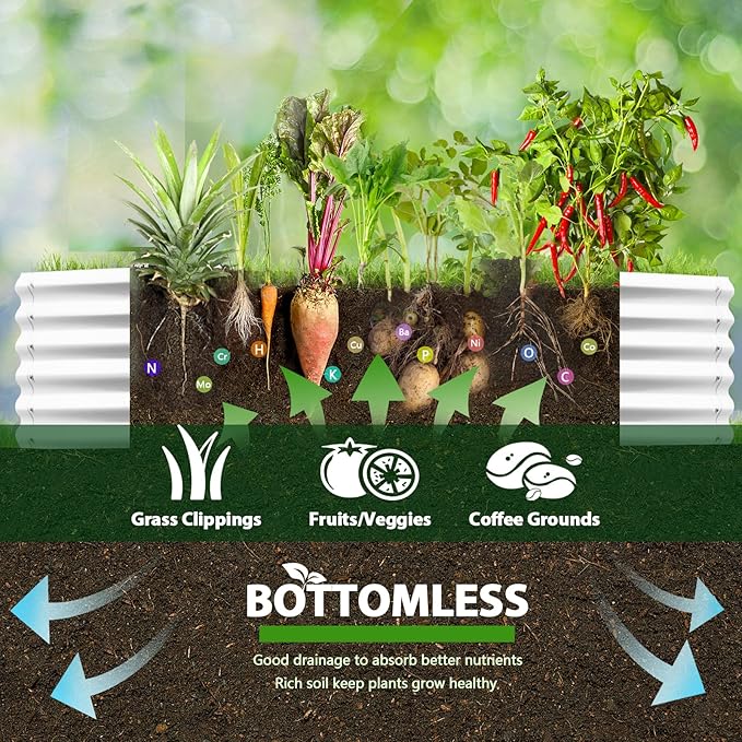 A ANLEOLIFE 6X2X1.5 ft Galvanized Raised Garden Beds Outdoor, Oval Round Metal - Image 4
