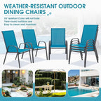 Outdoor Stackable Chairs Set of 6, Stacking Patio Chairs - Image 6