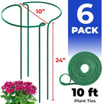 K-Brands Tall Plant Support Stakes – 10"W x 24"H Half Round Peony Cages and - Image 2