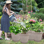 FGstyle 12 Inch Pots for Plants, 4 Pack Tall Planters, Large Flower Pots - Image 2