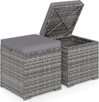 RELAX4LIFE Wicker Outdoor Storage Ottoman by RELAX4LIFE