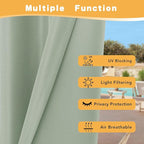 HolidayIdeas Outdoor Curtains for Patio Waterproof, 4 Panels - Image 3