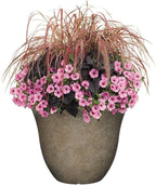 Classic Home and Garden Honeysuckle Resin Flower Pot Planter, Fossil Stone - Image 5